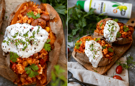 Fitness recept: Mexicaanse gevulde zoete aardappelen.