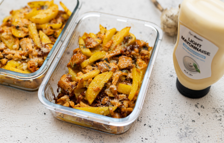 Fitness Recipe: Baked Chicken Breast with Potatoes and Light Mayonnaise