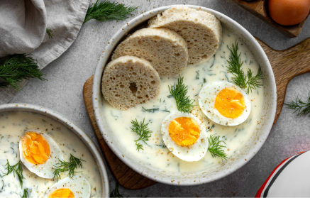 Fitness recipe: Dill Sauce with Protein Czech Bread Dumplings