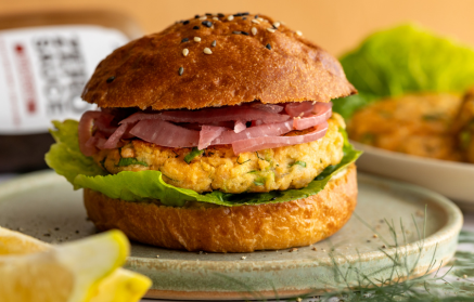 Fitness Recept: Zalmsburgers.