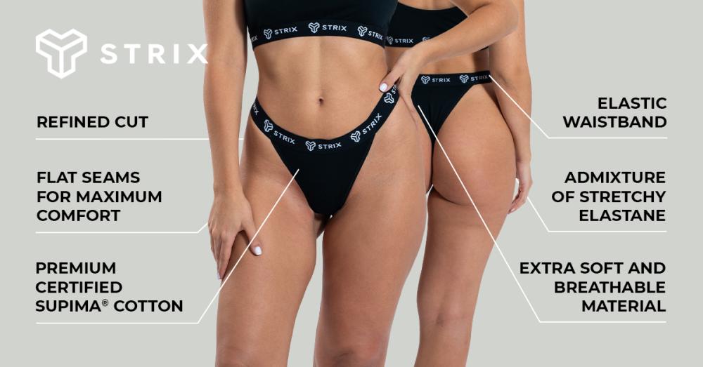 Essential Thongs 2Pack Black - STRIX