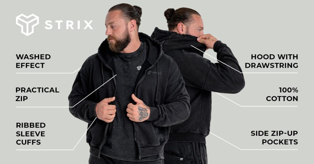 Gewassen Zip Hoodie - STRIX