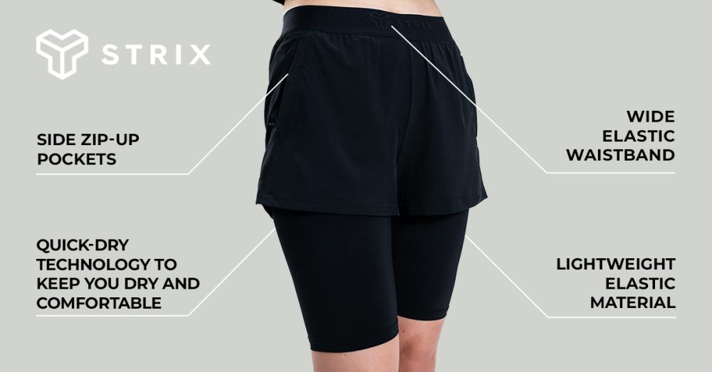 Women's ULTRA 2in1 Shorts Black - STRIX
