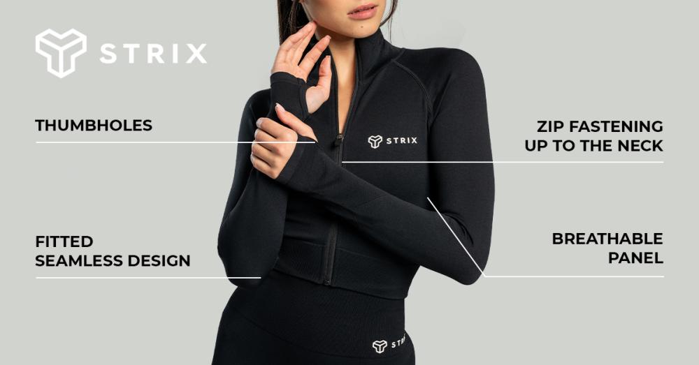 Women's Seamless Cropped Top Black - STRIX