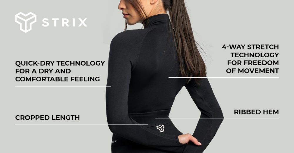 Women's Seamless Cropped Top Black - STRIX