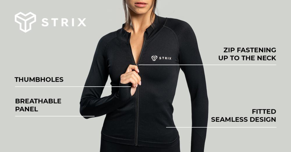 Women's Seamless Sports Top Black - STRIX