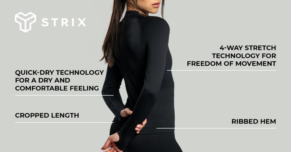 Women's Seamless Sports Top Black - STRIX