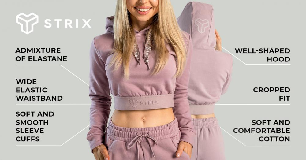 Women's Essential Cropped Hoodie Mauve - STRIX