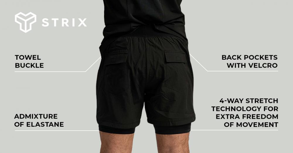2in1 Shorts zwart - STRIX