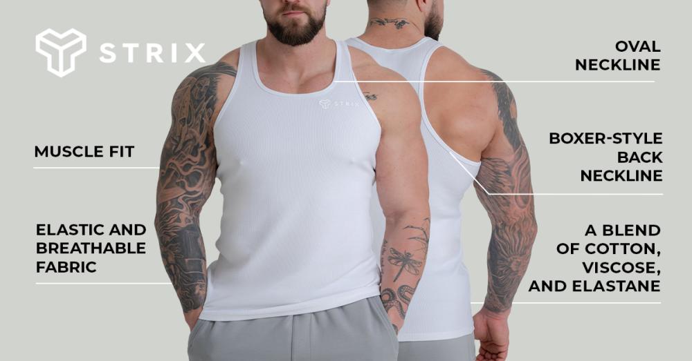 Ribbed Tank Top White - STRIX