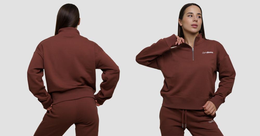 Women's Agile 1/2 Zip Jumper Root - GymBeam
