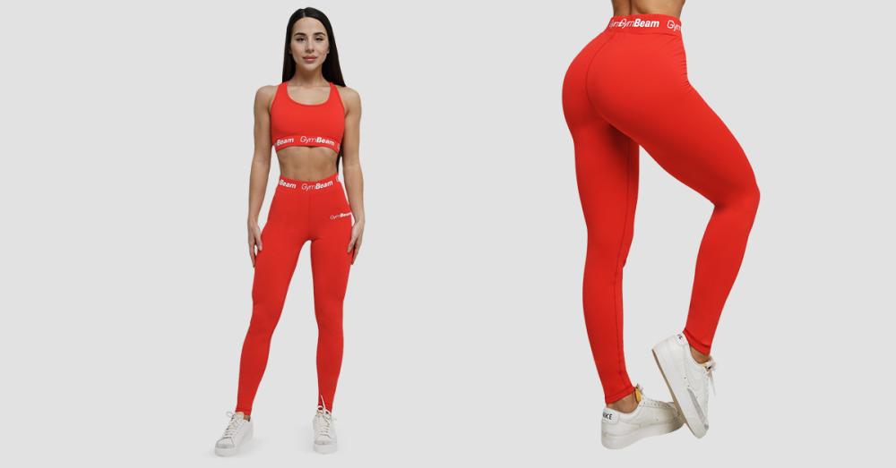 Women's Simple Leggings Rouge Red - GymBeam