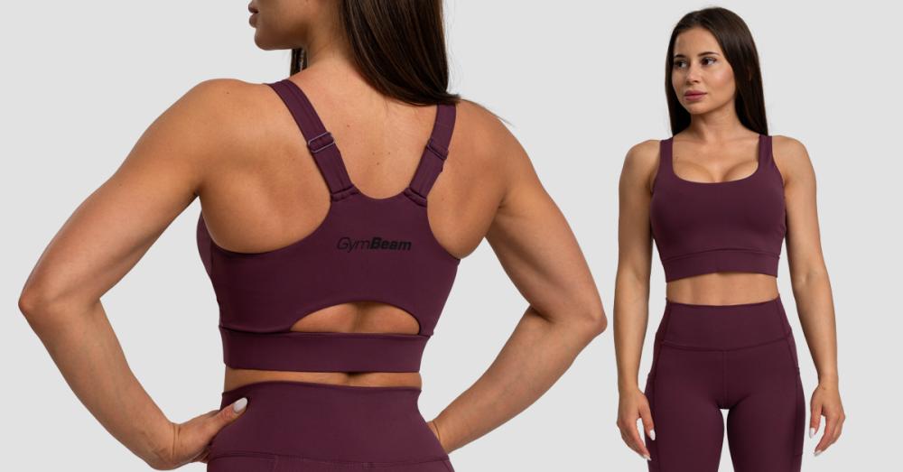 Cut-Out Sport Bra Eggplant - GymBeam