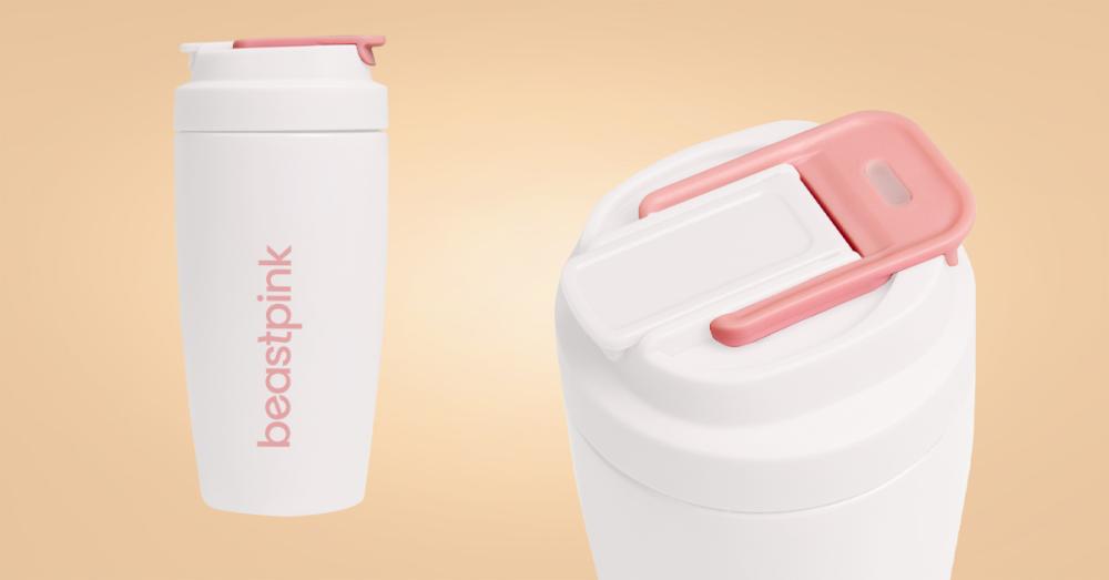 Thermo Tumbler 500 ml Wit - BeastPink