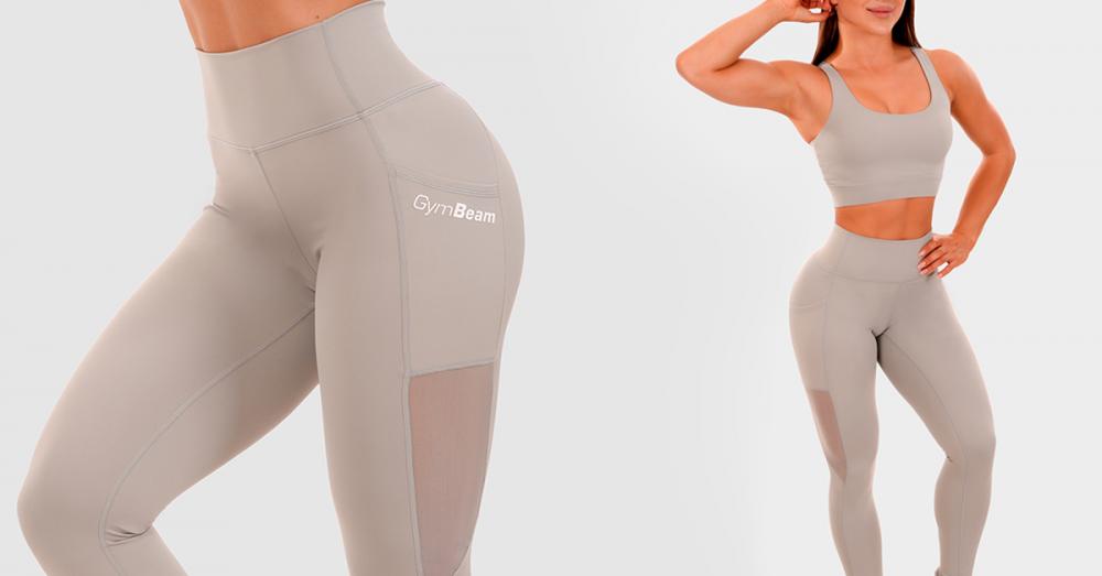 Mesh Panel Leggings grijs - GymBeam