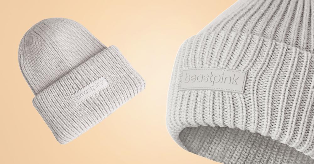 Winter Beanie Ivory - BeastPink