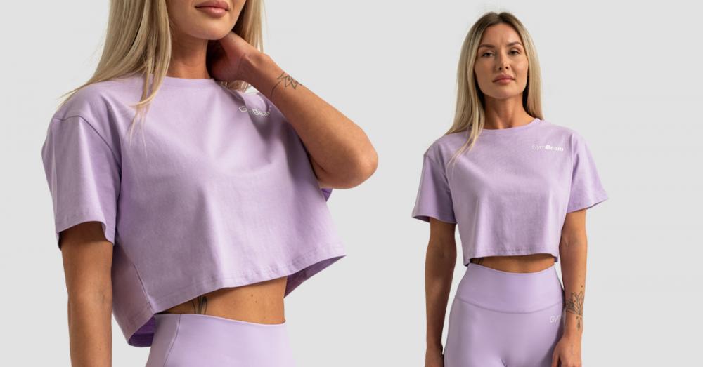 Women's Limitless Cropped T-Shirt Lavender - GymBeam