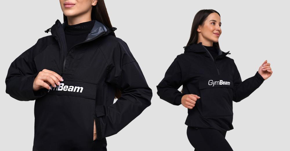 Women's Rain Smock Jacket Black - GymBeam