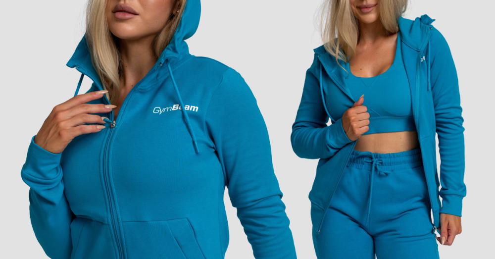 Women's Limitless Zip Up Hoodie Aquamarine - GymBeam