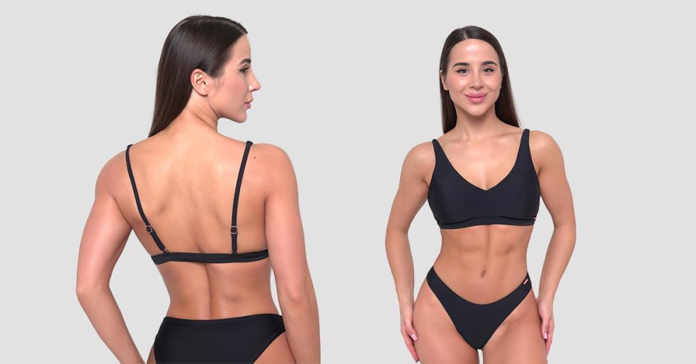 Sport Zwempak Top Zwart - GymBeam