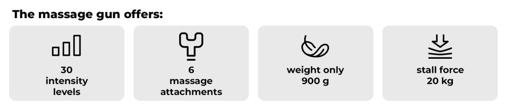 Wat biedt Massagepistool VI Zwart - GymBeam?