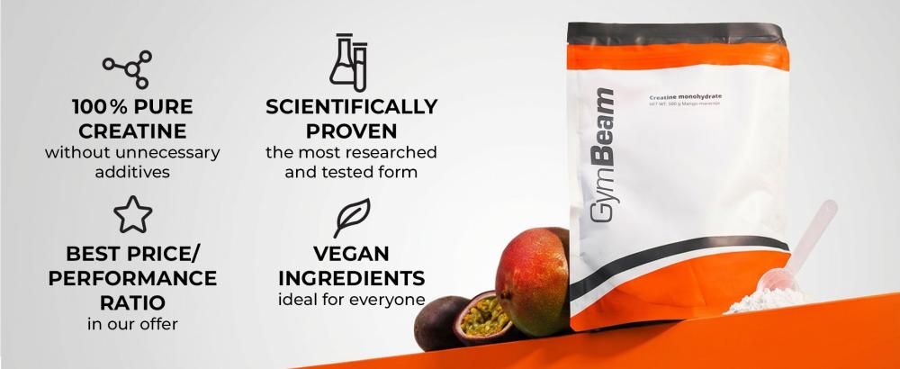 Voordelen en eigenschappen van 100 % Creatine Monohydraat - Gymbeam