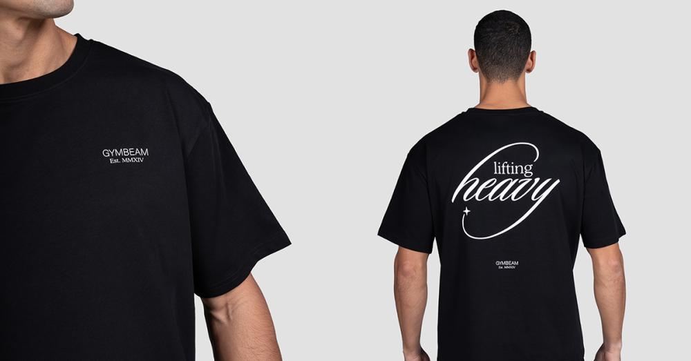 Lifting Heavy T-Shirt Black - GymBeam