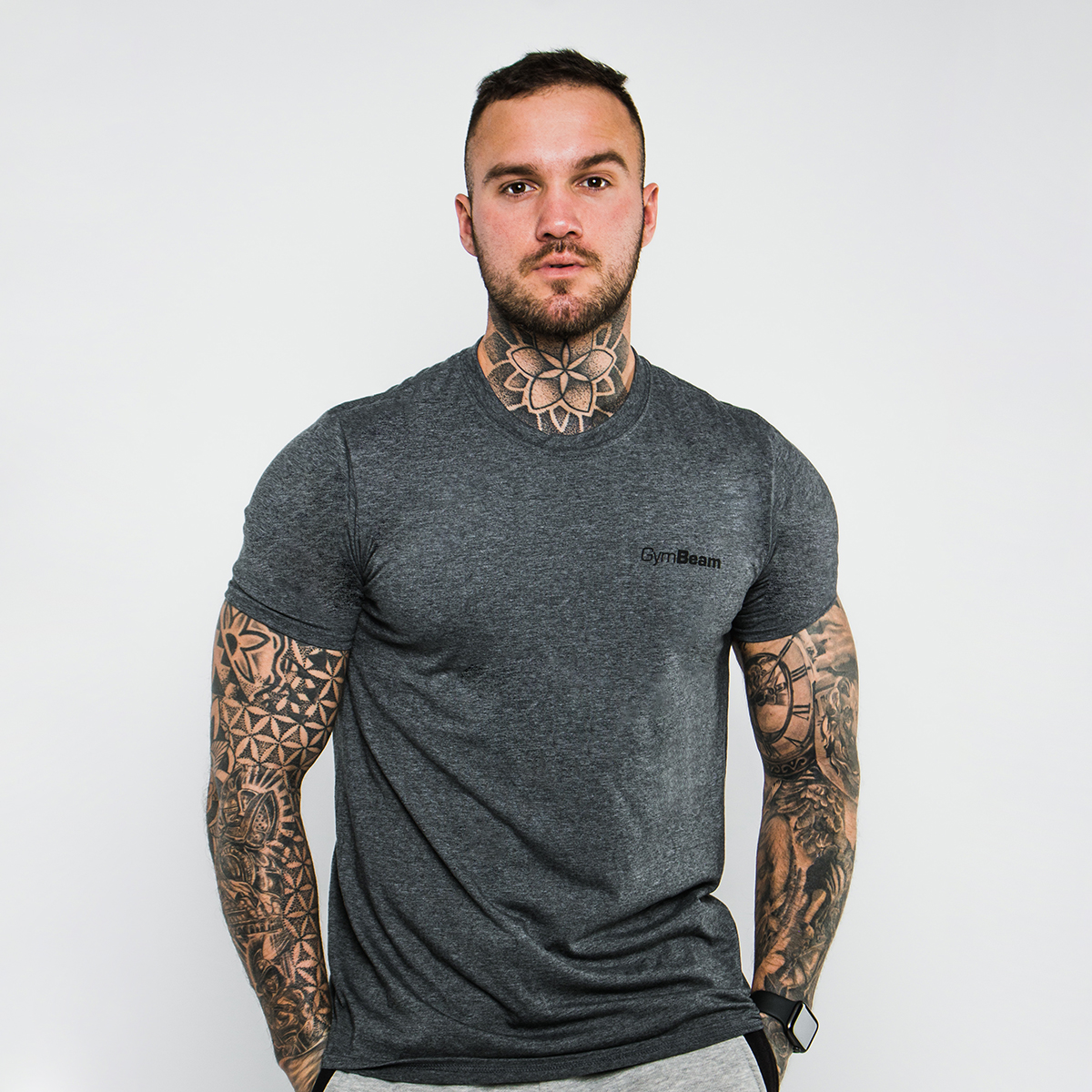Heren Basic T-shirt Donkergrijs - GymBeam