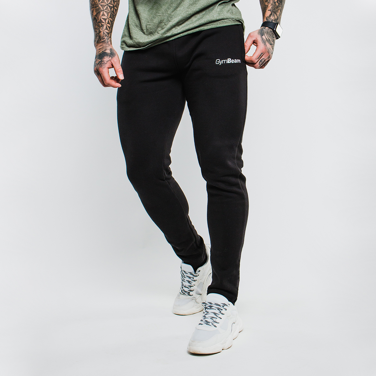Slimfit Sweatbroek Zwart - GymBeam