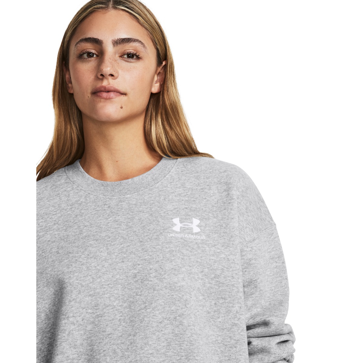 Women‘s Hoodie Essential Fleece OS Crew Grey - Under Armour