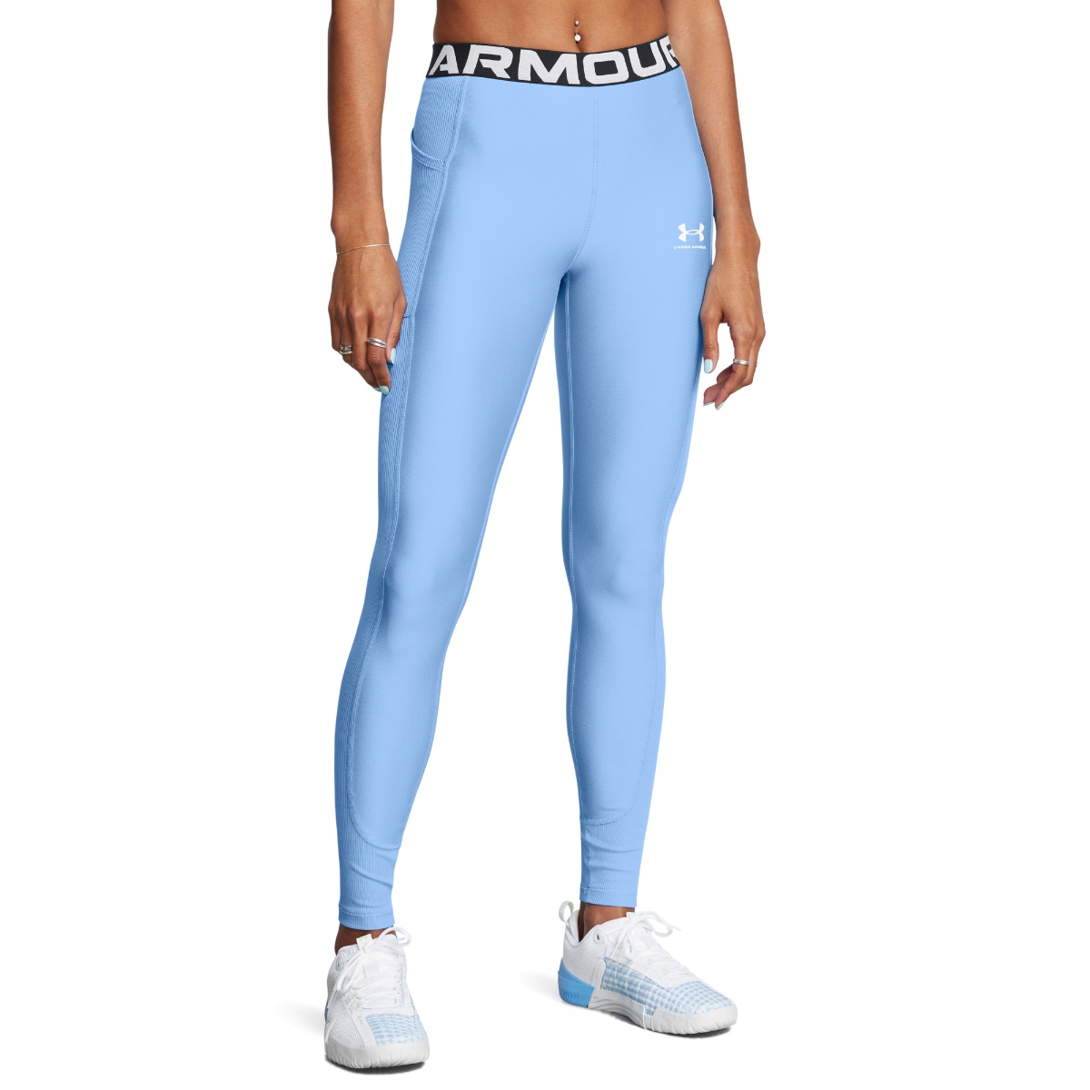 Women‘s leggings HeatGear Rib Legging Blue - Under Armour