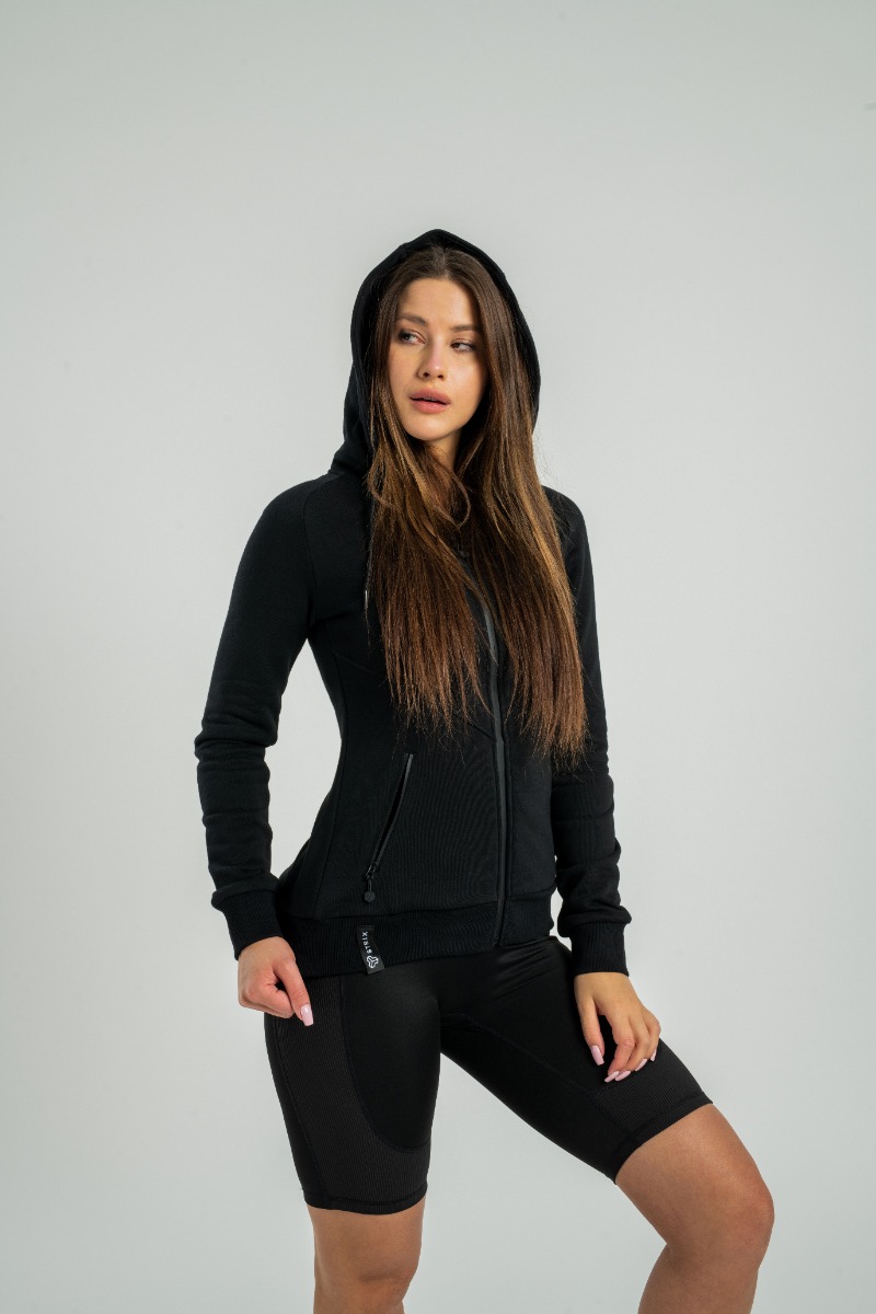 Dames Nova Zip Up Hoodie Zwart - STRIX