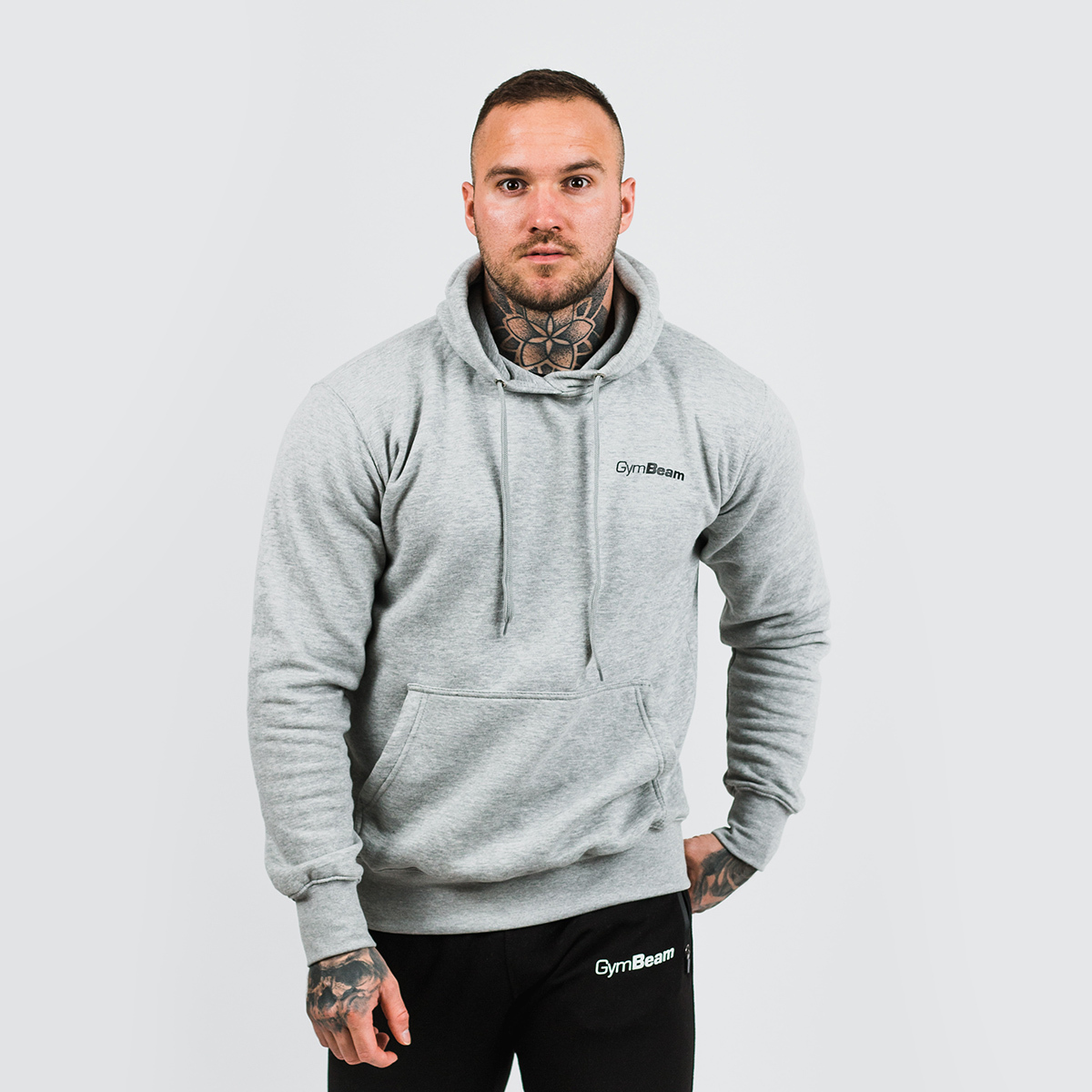 Heren Athlete Hoodie Grijs Zwart - GymBeam