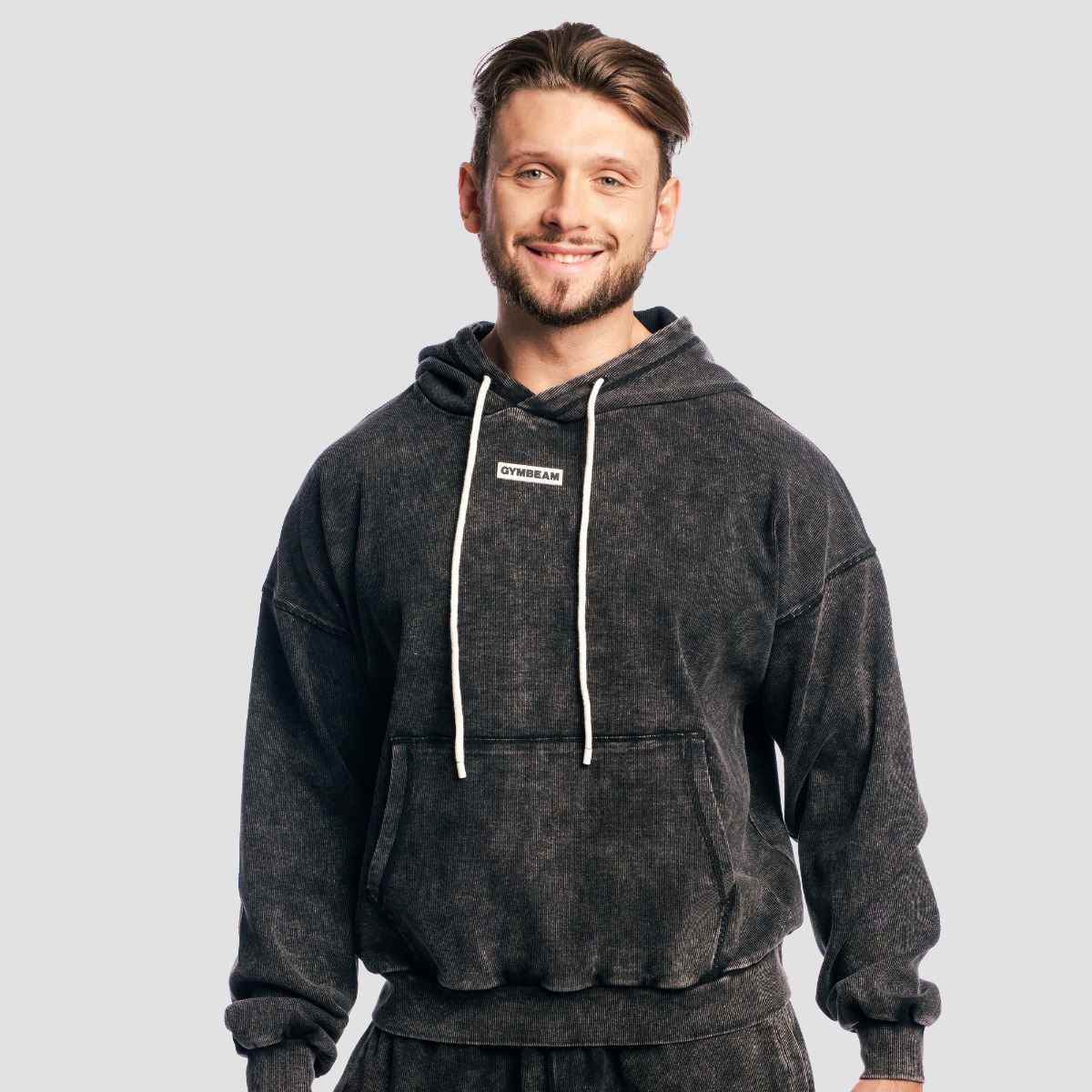 Aura Hoodie Zwart Gewassen - GymBeam