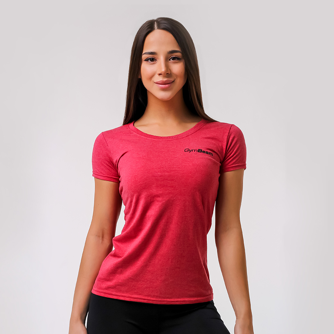 Dames Basis T-shirt Vintage Rood - GymBeam