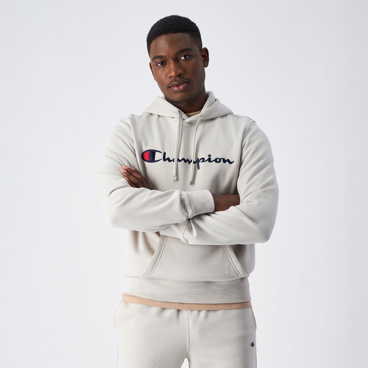 Big Logo Fleece Hoodie Grey - Champion