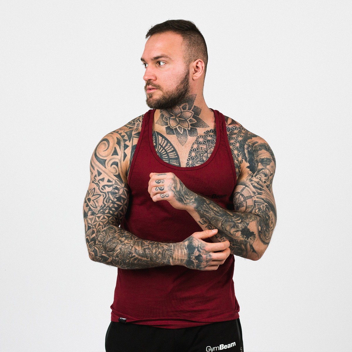 Heren Stringer Tank Top Bourgondië - GymBeam