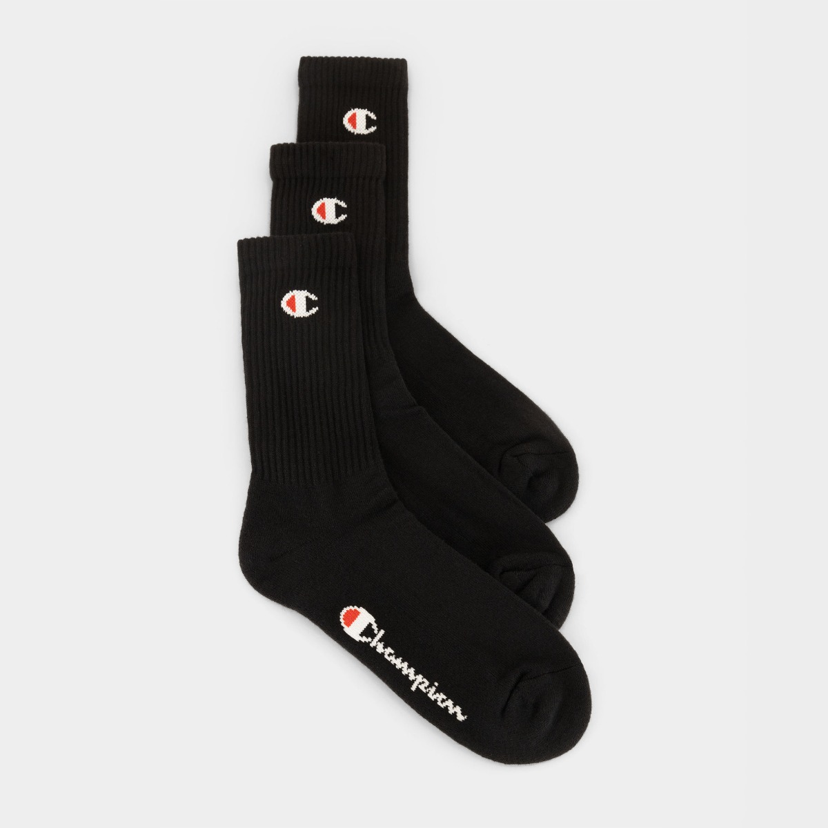 Crew Socks 3Pack Black - Champion