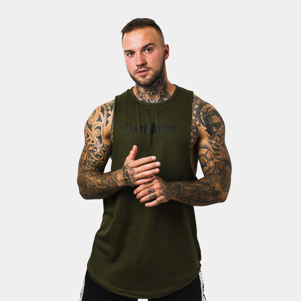 Heren-Tanktop Military Groen - GymBeam