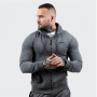 Mikina Zipper Hoodie Grey Black - GymBeam XL