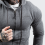 Mikina Zipper Hoodie Grey Black - GymBeam XL