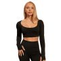 Women‘s Sense Crop Top Black - BeastPink L