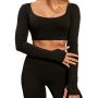 Women‘s Sense Crop Top Black - BeastPink L