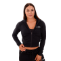 Women‘s Zip-up Hoodie TRN black - GymBeam L