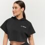 Women‘s Relay Cropped Hoodie Black - GymBeam XXL