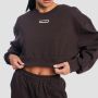 Women‘s Aura Cropped Sweatshirt Tee Brown - GymBeam XL