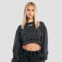 Women‘s Aura Cropped Sweatshirt Washed Black - GymBeam L