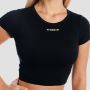 Women‘s Aura Cropped T-Shirt Black - GymBeam XL