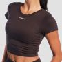 Women‘s Aura Cropped T-Shirt Tee Brown - GymBeam XL
