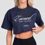 Women‘s Earned Cropped T-shirt Midnight - GymBeam L